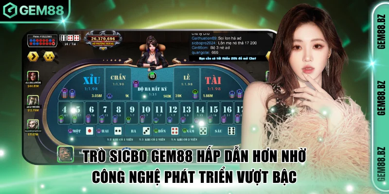 Trò Sicbo GEM88 hấp dẫn hơn nhờ công nghệ phát triển vượt bậc